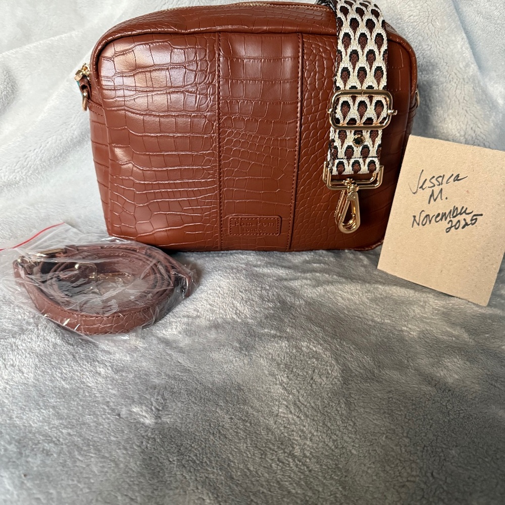 Pom Pom London Chestnut Croc